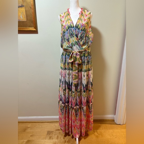 Gabby Skye maxi dress ikat pattern sz 16 - Picture 1 of 4